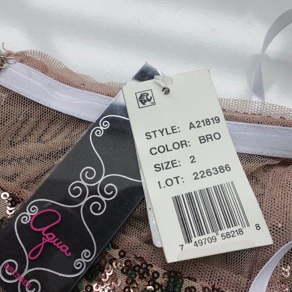 Brown Evening Dress XS Long Gown Sequin Off The Shoulder Maxi Allover Formal USA - Picture 10 of 11